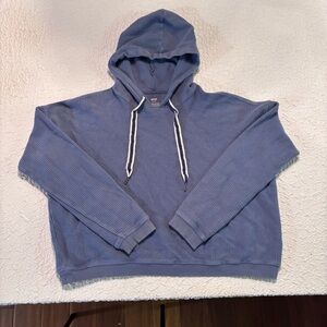 Aerie‎ Ribbed Oversized Hoodie Pullover Blue Country Cozy Soft Loungewear, S